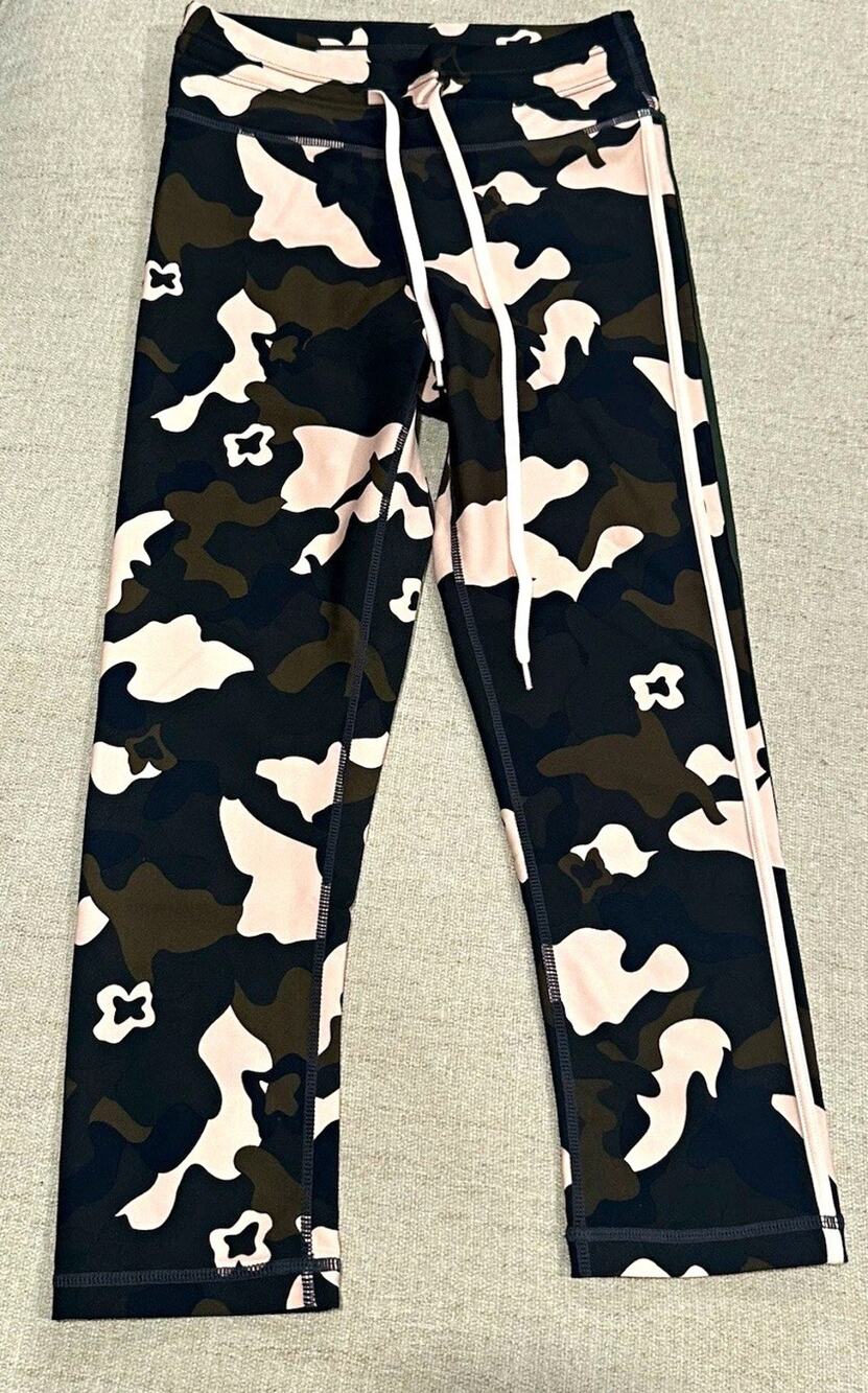 The Upside Women’s Black/White Camo Stretch Activewear Leggings XS Ankle